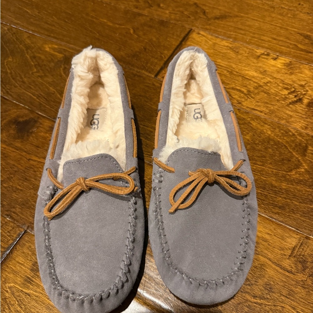 UGG Gray Suede Loafers with Tan Laces - Brand New